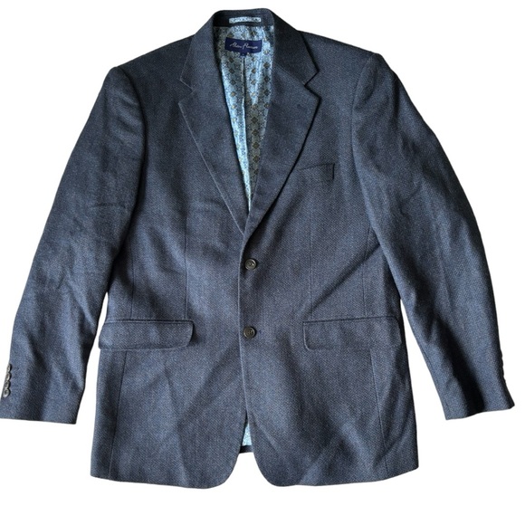 Alan Flusser Wool 2-Button notched lapel Double Vented Blazer Sport Coat | 42 R - Picture 2 of 11